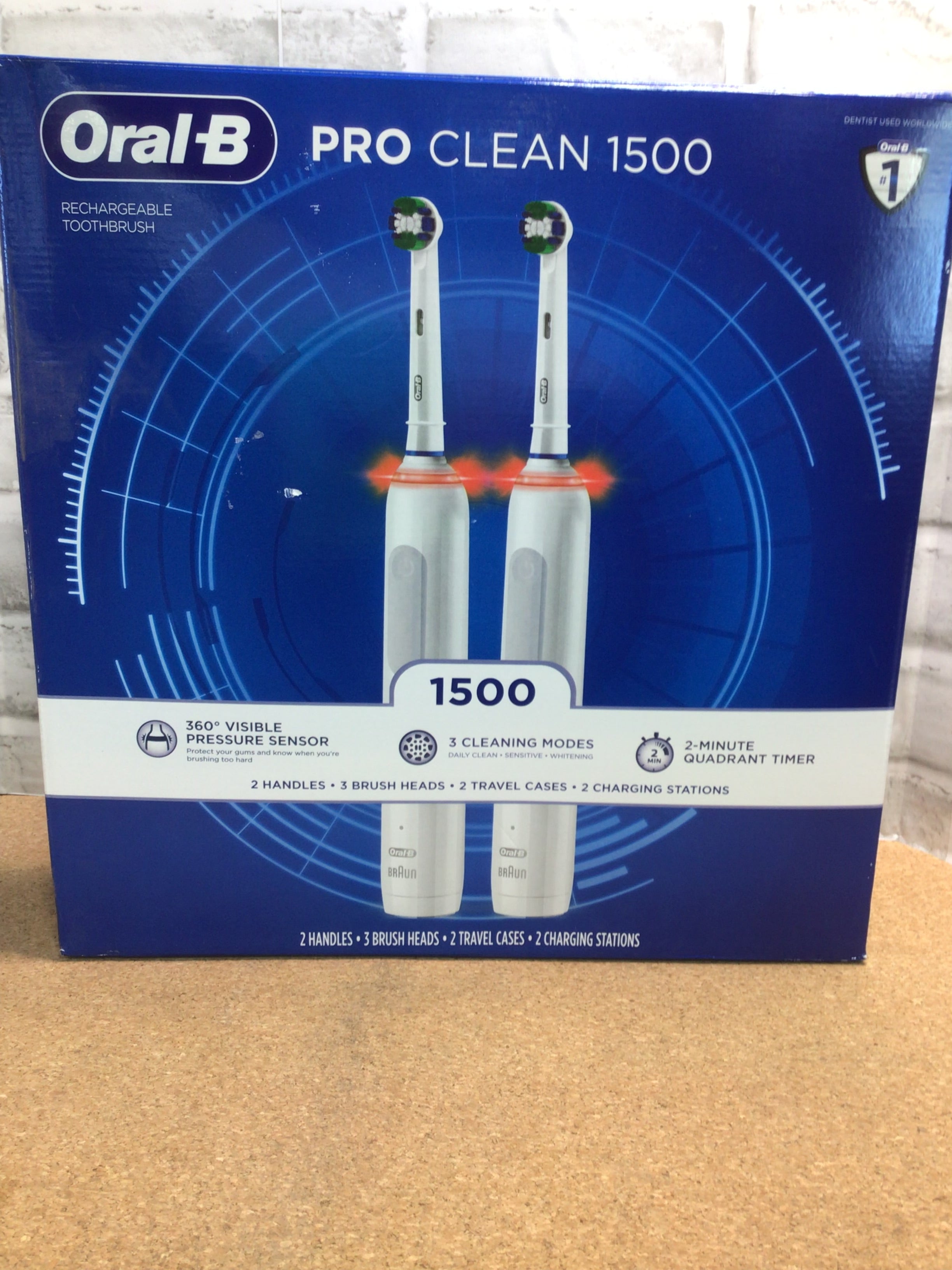 Oral-B Pro Clean 1500 Electric Rechargeable Toothbrush, Powered by Braun (7936085819630)